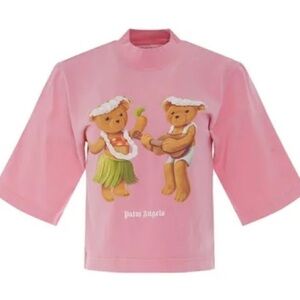 Palm Angels teddy bear hula dancing pink shirt